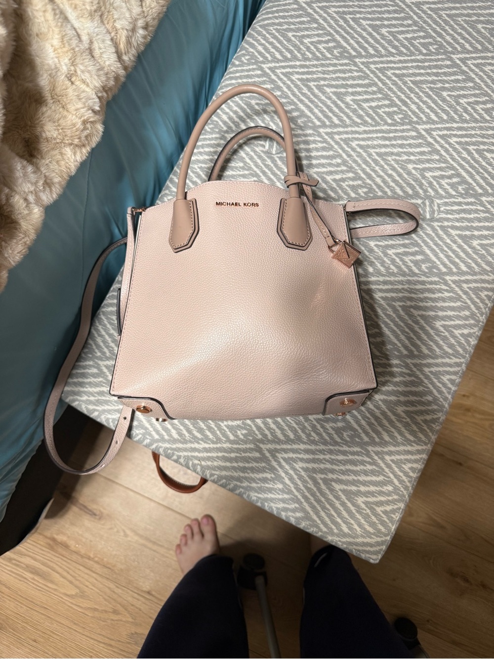 Michael Kors Blush Pink Pebble Leather Satchel